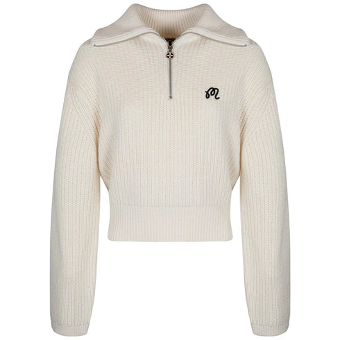 Malbon ANAIS QUARTER ZIP KNIT SWEATER IVORY
